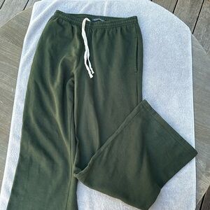 Brandy Melville Wide Leg Green Sweats